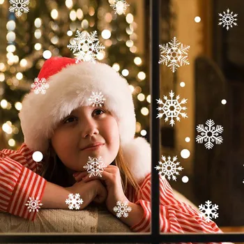 Veselé Vianoce Okno Nálepky Santa Claus Vymeniteľné Obtlačky Pre Obchod Nálepky Vianoce Domova Navidad 2021 Nový Rok 2022