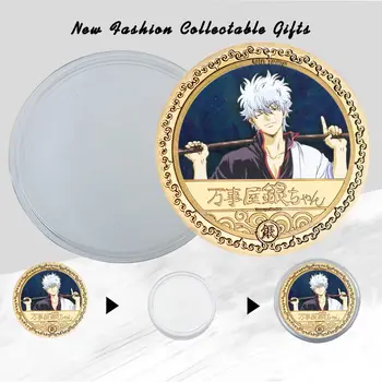 Japonské Anime Gintama-Gintama Zlatej Fólie Bankovky, Zlaté Cartoon Mince, Sady Klasické Manga Gintama Zberateľskú Mincu Upomienkové Darčeky