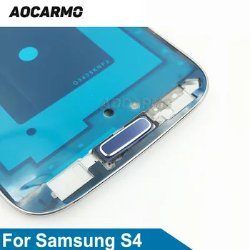 Aocarmo Modrá/Biela Hlavné Tlačidlo Home Tlačidlo Pre Samsung Galaxy S4