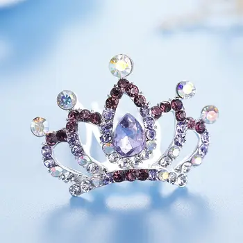 Mini Roztomilý Kvet Crystal Drahokamu Princezná Koruny Vlasy Hrebeňom Narodeninovej Party Tiaras Pre Dievčatá, Deti, Vlasy, Šperky, Doplnky