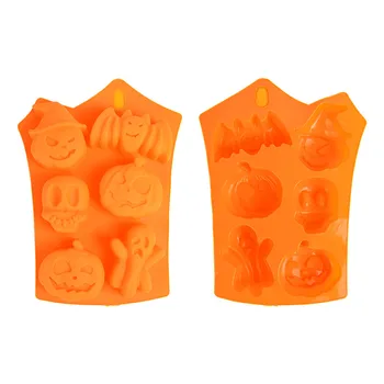 1set Halloween 3D súbory Cookie Cutter Formy Teroru Tekvica Ghost Bat, Cukrovinky, Sušienky, Silikónové Pečiatka Plesne Na Halloween Cake Decor Nástroje