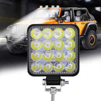 2 ks 48W Námestie Hmlové svetlá Auta lampa Dióda LED Svetlomety SUV Truck Vodičské Pozornosti Pracovné Svetlo pre Auto Oprava Camping