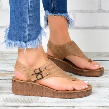 2022 letné topánky ženy plážové sandále pevné ležérne topánky žena Flip Flops papuče pracky popruhu plus veľkosť kliny topánky žena