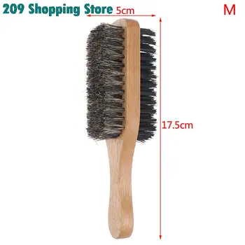 Muži kanec štetina kefa na vlasy - prírodná drevená vlna kefa pre mužov, styling fúzy hairbrush pre krátke,dlhé,husté,kučeravé,zvlnené vlasy