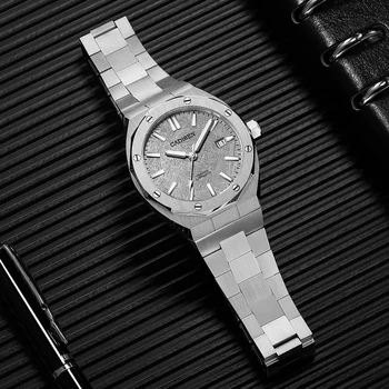 2021 Nové CADISEN DUB Mechanické Náramkové hodinky Mužov Meteorit textúra Luxusné Automatické hodinky mužov NH35A Movt Steel Diver montre homme