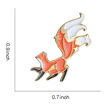 Malý Fox Smalt Pin Vlastné Mini Zvierat Brošne Za Tričko Klope Batohu Cartoon Veľký Chvost Fox Odznak Šperky, Darček Pre Priateľov