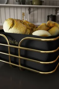 Chlieb Bin Kuchyňa Úložný Box Breadstuff Luxusné Kontajner Kovovom Koši Multi Účel Black Nehrdzavejúcej Ovocie Plavidla Moderné Zlato