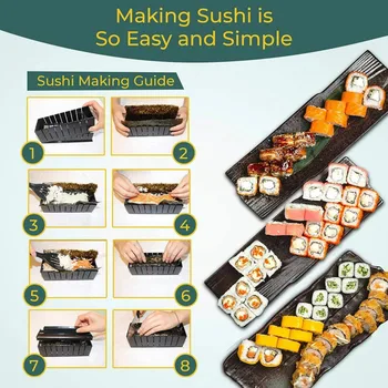10 Ks/Set DIY Sushi Tvorby Auta Roll Sushi Maker Ryža Roll Formy Kuchyňa Sushi Nástroje Japonské Sushi Varenie Nástroje, Kuchynské Náradie
