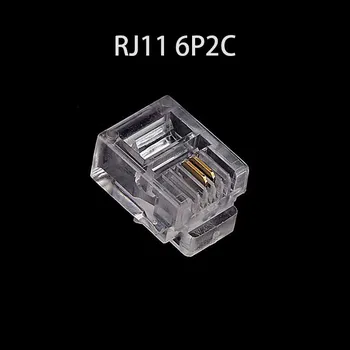 20 ks/veľa Odolné RJ11 konektor RJ-11 6P2C Modulárny Konektor Telefón Telefónny Konektor a NC Crystal Head
