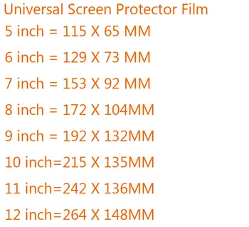 10pcs Číre/Matné LCD Screen Protector Kryt 5/6/7/8/9/10/11/12 palcový mobile Inteligentný telefón, Tablet, GPS MP4 Univerzálny Ochranný Film