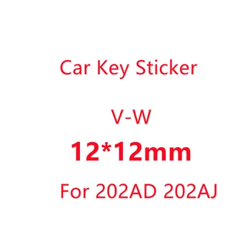 10PCS 12*12 mm Kľúča Vozidla Nálepkou, Epoxidové Živice Crystal Znak 202AD 202AJ Diaľkové Logo Pre Golf Mk7 Tiguan Scirocco Pre KD VVDI Diaľkové