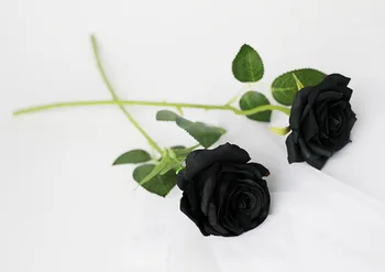 Umelé Čiernej Ruže Kvet Hlava 7 Hlava Banda Hodváb Kvetinové Kytice, Dekorácie, Svadobné Domáce Dekorácie Falošné Ruže Kvetinový