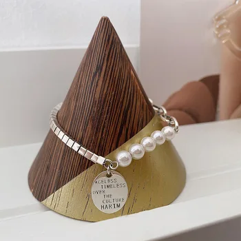 QMCOCO 925 Silver Pearl List Námestie Náramok Klasické Luxusné Šperky Pre Ženy, Páry Nové Trendy Elegantné Svadobné Nevesty Dary