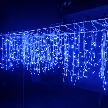 40m EÚ Plug Garland Dom Odkvapov Dekorácie Vianočné LED Závesy pre obývaciu izbu String Svetlá Rozprávky na Čítanie Svadobné Dovolenku Dekor