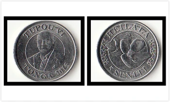 Tonga 5 Centov Mince Oceánia Nový, Originálny Mince Zberateľské Vydanie Reálne Zriedkavé Unc Pamätné Edition