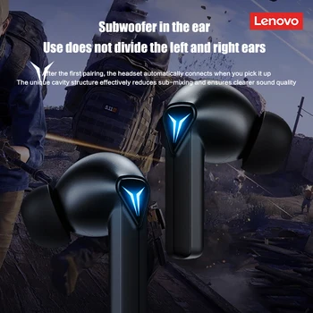 Lenovo TWS Bezdrôtové Slúchadlá Nízku Latenciu Stereo Zníženie Hluku LED Svetlá Herné Headset Športové Nepremokavé HD MIKROFÓN Slúchadlá