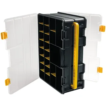 Dvojité plastové box/organizér s ARTPLAST separátory VALENTINOM kolekcia čierna farba s priehľadným vekom