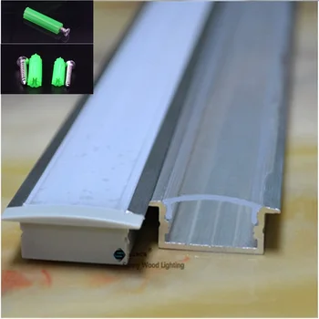 5-30pcs/veľa 40inch 1m dlhý led kanál vložené hliníkový profil pre dvojradové led pásy,mliečna/priehľadný kryt pre 20 mm pcb