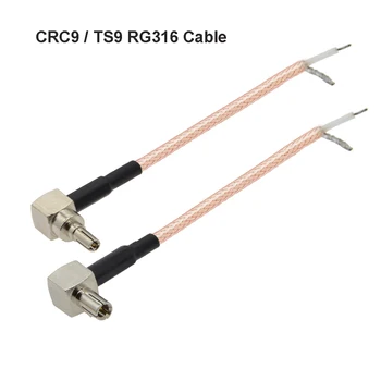 Jeden Koniec CRC9 / TS9 Muž Pravý Uhol Konektor na PCB Spájky Pigtail RG174 Otvorený Koniec TS9 CRC9 Kábel 15 CM 30 CM 50 CM 1M