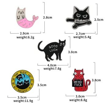 Roztomilý Kreslený Zvierat Brošňa Black Cat Pár Smalt Pin Golier Klope Kovové Odznak Dieťa Ikonu Batoh Módne Šperky Dievča, Darček