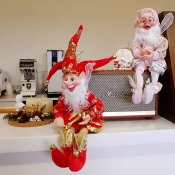 50 Elf Bábika Klaun Fúzy Hračka Vianočné Prívesok, Ozdoby, Výzdoba Elf Krídlo Domáce Dekorácie Firmware Nový Rok Darčeky Deti