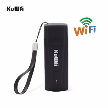 KuWFi mini USB 3G/4G WiFi Modem Router 4G LTE Modem WiFi Dongle mobilné Siete WiFi Hotspot s SIM Karta, Slot pre Auto vonku