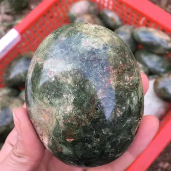 Prírodné Green Opal palm kamene quartz minerálne kryštály masáž liečivé kamene