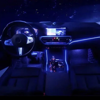 LED Osvetlenia Okolitého prostredia Dekoratívne Trim Centrálne riadenie Sedlo svetlo Pre NOVÉ BMW Radu 3 G20 G28 2020 2021 Uhlíkových vlákien vzor