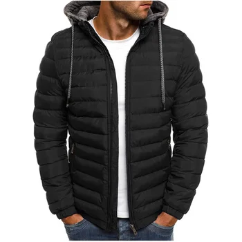 Mužov je zimná vetrovka kabát s kapucňou bavlnená bunda bežné teplé oblečenie bunda hrubý kabát