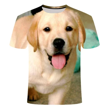 3D Vytlačené Psa T-shirts Labrador Retriever Veľké T-shirt Vzor Môže Byť Prispôsobené Detskej a Dospelej Veľkosti 4-20 Rokov Nadrozmerné