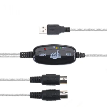 USB V-OUT, MIDI Rozhranie 1.8 m Kábel PC Converter Hudby Klávesnice Adaptér Kábel Podporu Počítači Win Vista Mac