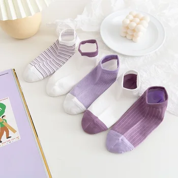 Spojovanie Ženy Pruhované Ponožky Dámy Ponožky Ulici Tvorivé Priedušná Bežné Asakuchi Bavlna Loď Sox Dievčatá Japonský Skarpetki