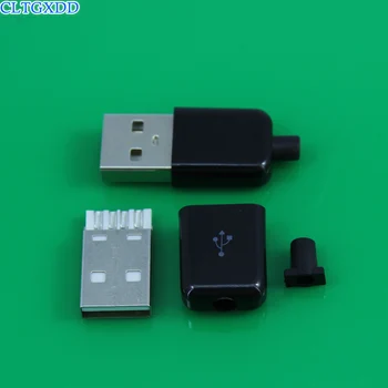 Cltgxdd micro USB 2.0 Typ Konektora Samec 4 Pin Konektor Zásuvka pre DIY Vlastné Ručné Spájkovanie S čiernym Plastovým Krytom 4pin