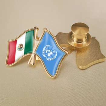 Spojené štáty a Mexiko Prešiel Dvakrát Priateľstvo Vlajky Brošňa Odznaky Preklopke Kolíky