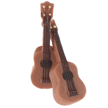 1Pc Mini Gitara Flatback Cabochon Kúzlo DIY Plavidlá Príslušenstvo Doll House Domov, Záhradné Dekorácie, Doplnky