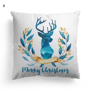 45*45 cm Štýle Vianoc Elk Tlač Vankúš Štvorcový Vankúš Domov Gauč Auto Modrá Dekoratívne Hodiť Vankúš na Vianočné Darčeky