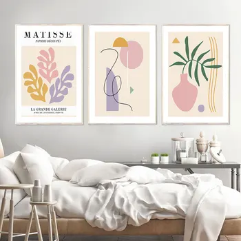 Matisse Minimalistický Plagát Dánska Pastel Art Print Nordic Plátno Na Maľovanie Moderné Galérie Stenu Obrázok Pre Obývacia Izba Dizajn