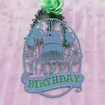 Happy birthday karty dekorácie Rezanie Kovov Zomrie pre DIY Scrapbooking Album Papier Karty Dekoratívne Remesiel Razba Die Kusy