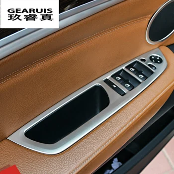 Auto Styling Dvere, lakťová opierka panel pokrýva Nálepky na BMW X5 X6 e70 e71 okenného Skla Zdvíhacie Tlačidlá Výbava Auto Interiérové Doplnky