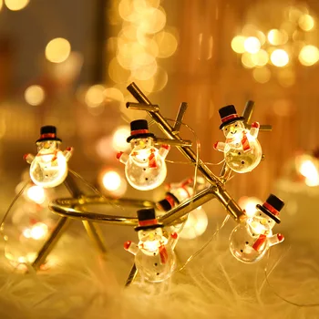 2m 20LED Vianočné Dekorácie Pre Domov Snehuliak, Vianočný Stromček LED Girlandy String Svetlo 2021 Vianočné Ozdoby Natal Nový Rok