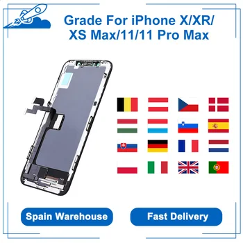 Loď Zo Španielska Pantalla Pre iphone X XR XS MAX OLED Displej LCD Náhradné Displej 11 Pro Max S 3D Dotyk Digitalizátorom. Montáž
