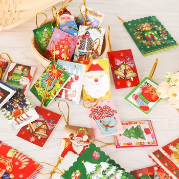 10pcs Veselé Vianoce Karty Mini Jeleň Noel stromček, Pohľadnice Xmas Party Nový Rok 2021 pohľadnica Vianočné Darčekové karty pre Deti