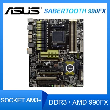 ASUS SABERTOOTH 990FX základná Doska Socket AM3+ 32GB DDR3 Pre Athlon IIX2 255 cpu, USB3.0 PCI-E 2.0 AMD 990FX ATX Placa-mae