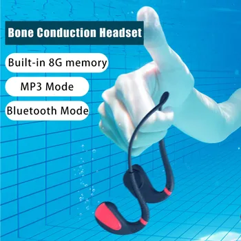 Vodotesné Slúchadlá Ipx8 Plávanie Športové Bezdrôtové Bluetooth Headset Kostné Vedenie Slúchadlá S 8G Pamäť, MP3 Audio Prehrávač