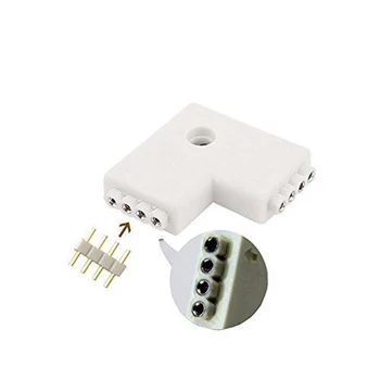 5Pack 4Pin LED Konektor Adaptéra L T X Tvar Roh Pravý Uhol Konektora Solderless Kryt pre 10mm RGB 5050 LED Pás Svetla