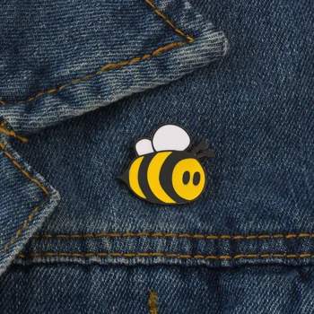 Móda Brošne Karikatúra Roztomilý Bee Lietať Hmyzu Brošňa Deti, Dievčatá Oblečenie Príslušenstvo Čierna Žltá Smalt Pin Narodeniny Darček Šperky