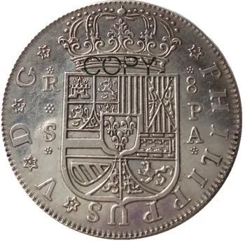 Španielsko 8 Resl 1731-1733 Strieborné Pozlátené Kópie Mincí
