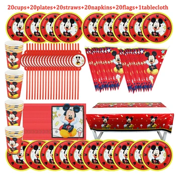 Mickey Mouse Cartoon Zvierat Narodeninovej Party Dekorácie Balón Baby Sprcha Red Theme Jednorázový Riad Vyhovovali Dieťaťa Obľúbené