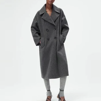 Za Ženy, Vlnené kabát zimný Vlnené & Zmesi 2021 nové módne, elegantné teplo ulici vlnené kabát ženy bežné módna bunda, kabát