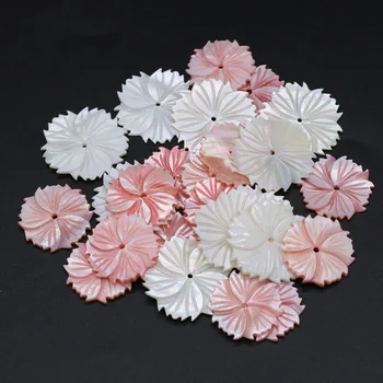 Nové Prírodné perleť Charms Korálky Vyrezávané Kvet Shell Voľné Korálky pre DIY Náušnice Brošňa Náhrdelník, Takže Módne Šperky